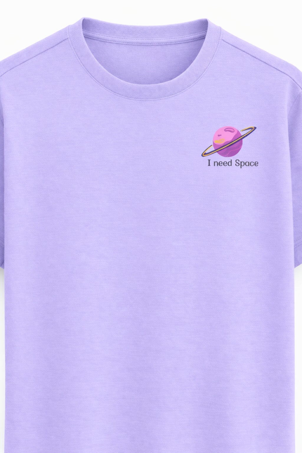 Lavender “I Need Space” Graphic T-Shirt - Minimal Aesthetic Cotton Tee