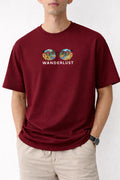 Wanderlust Oversized Terry Cotton Graphic T-Shirt