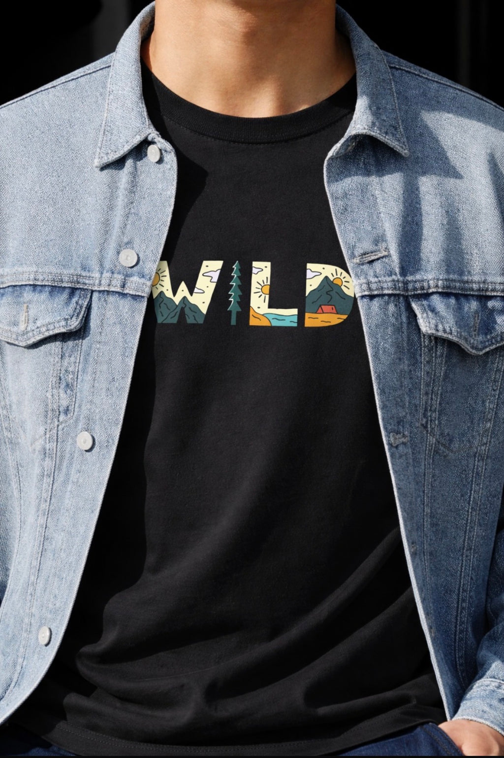 WILD Oversized Terry Cotton Graphic T-Shirt