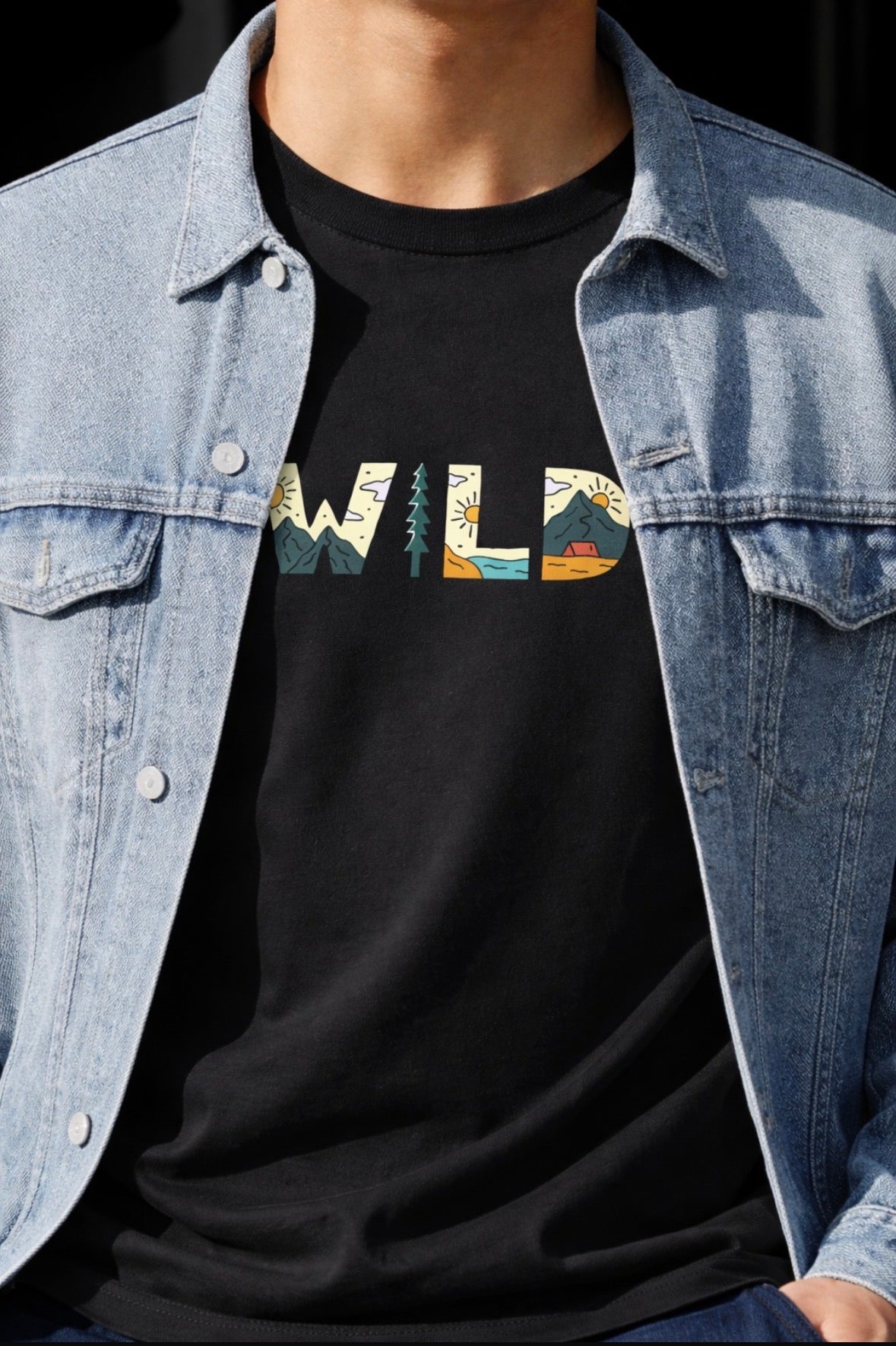 WILD Oversized Terry Cotton Graphic T-Shirt