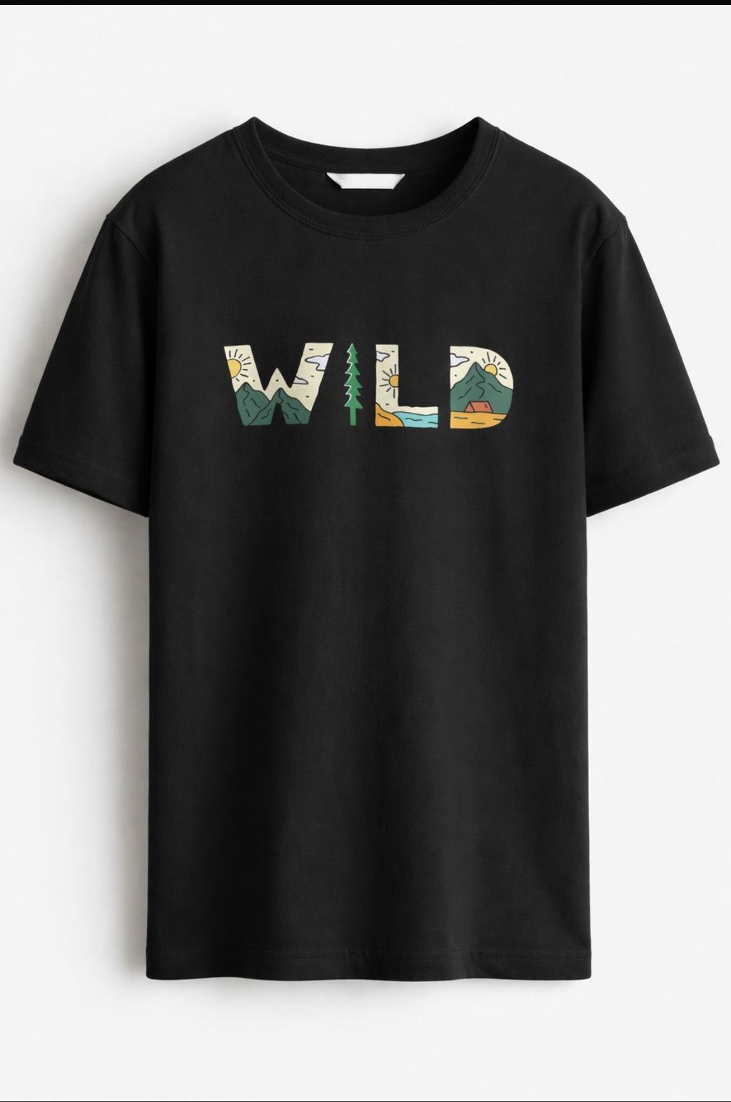 WILD Oversized Terry Cotton Graphic T-Shirt