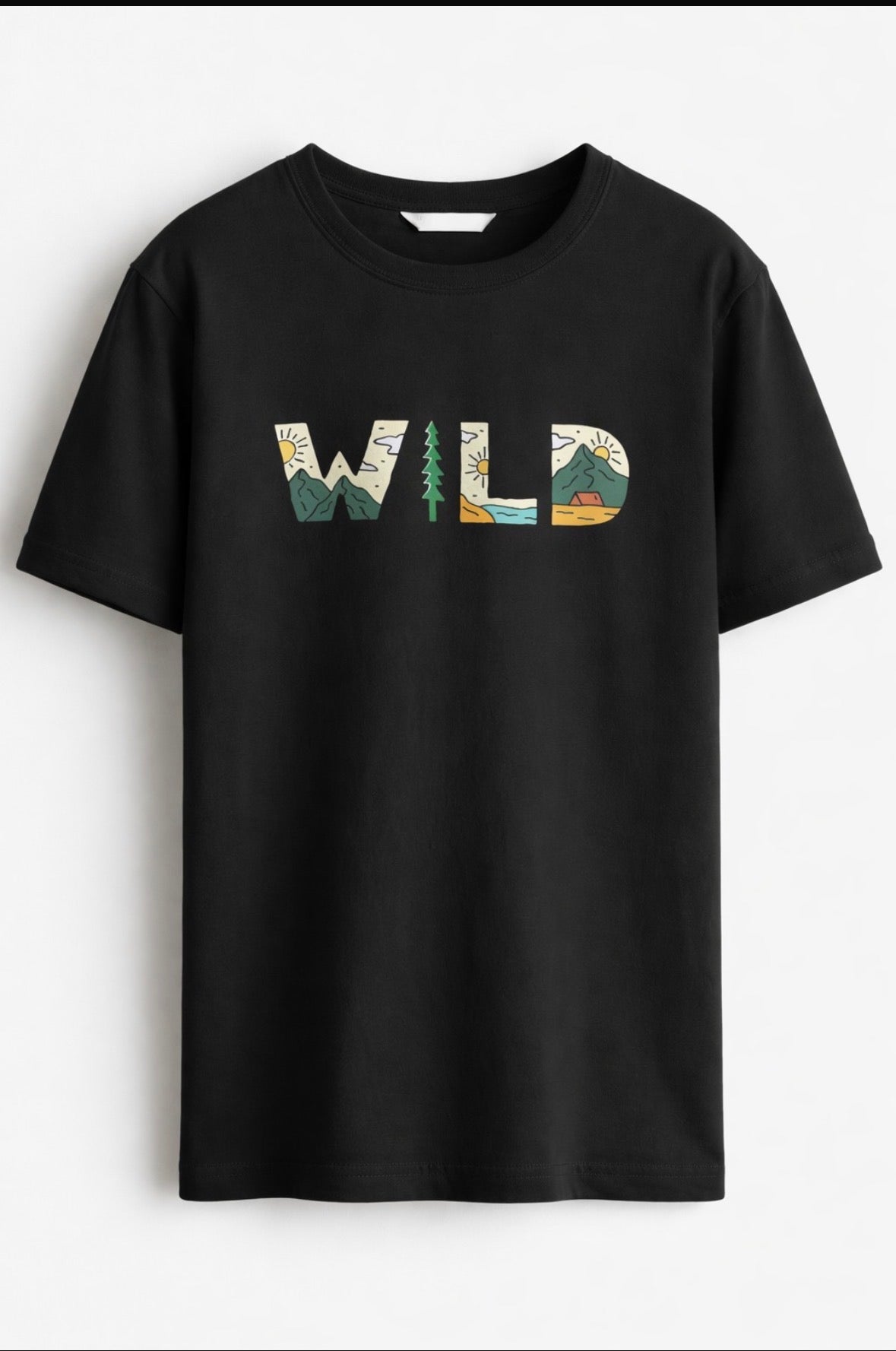 WILD Oversized Terry Cotton Graphic T-Shirt