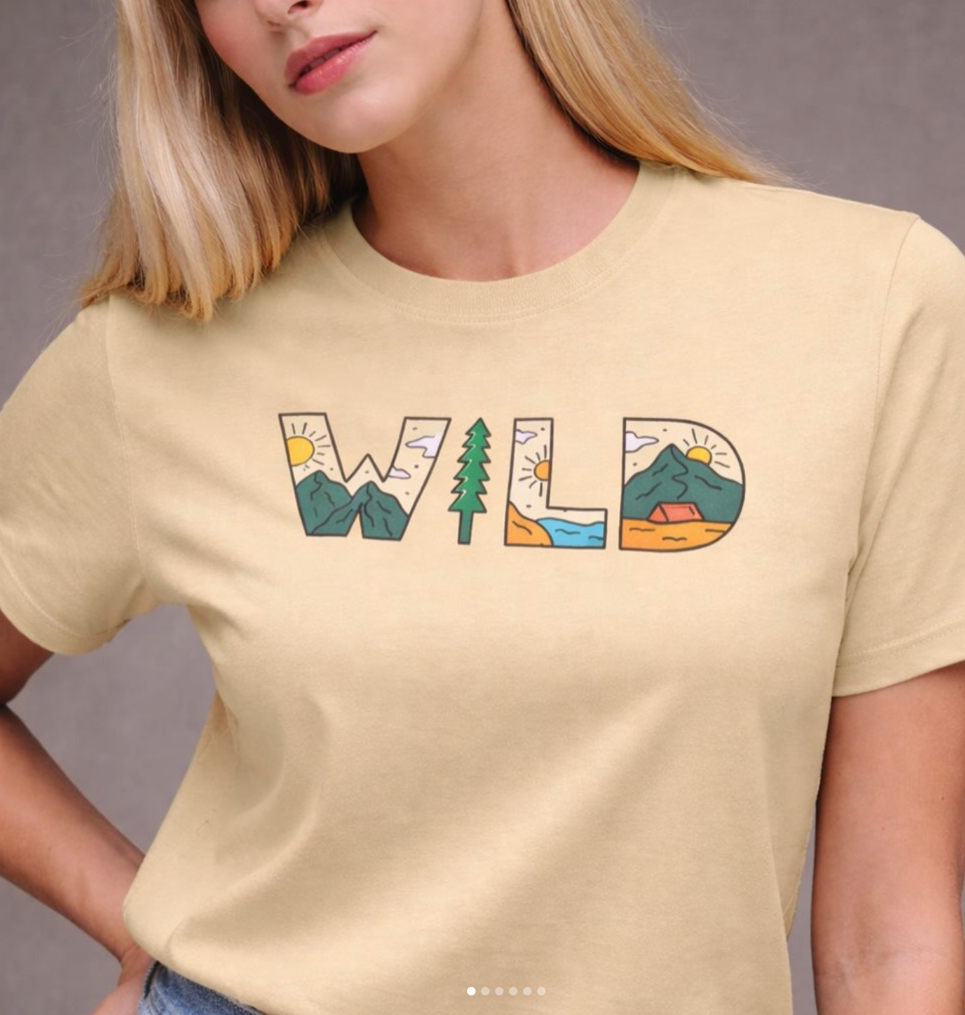 WILD Oversized Terry Cotton Graphic T-Shirt