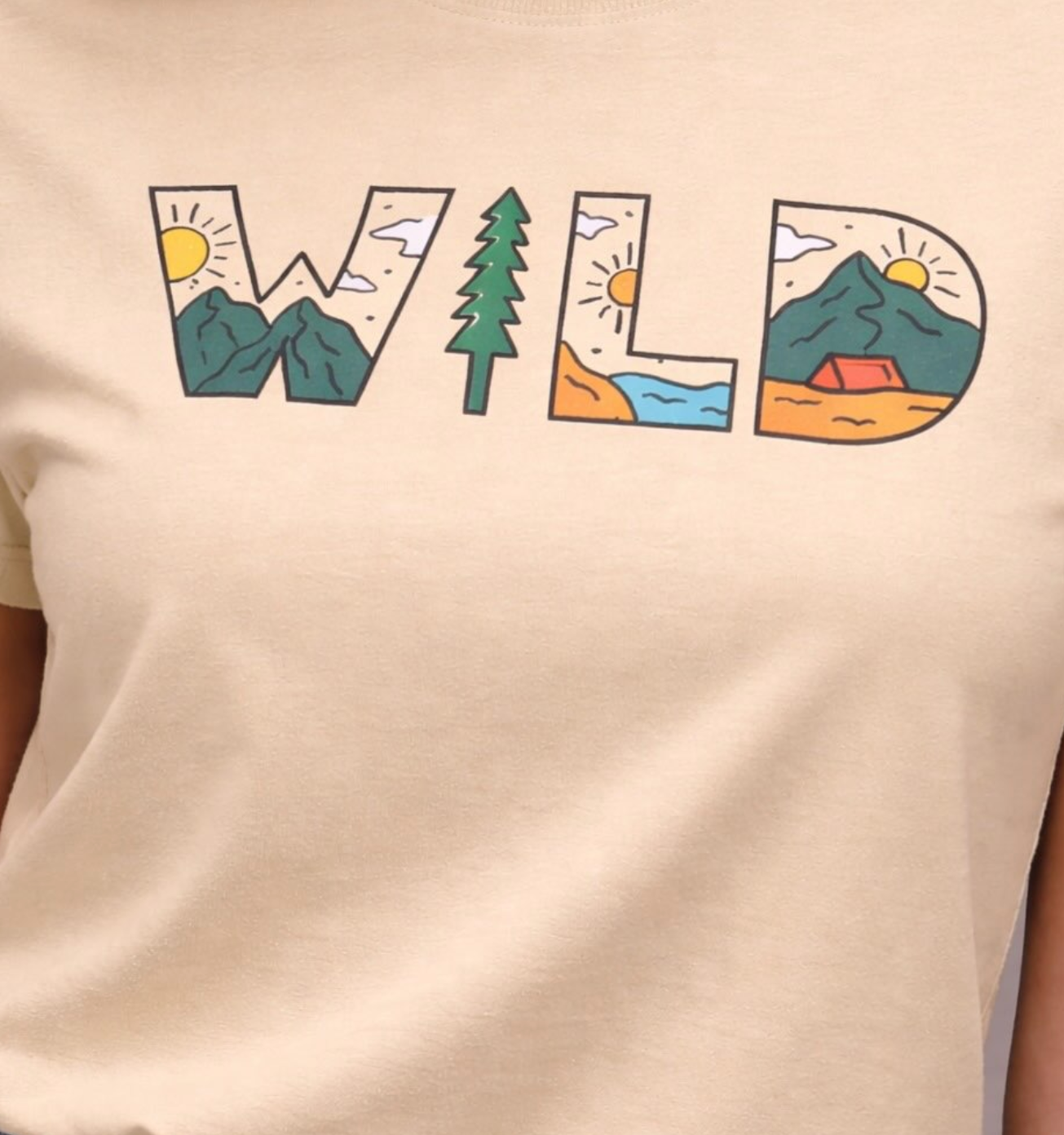 WILD Oversized Terry Cotton Graphic T-Shirt