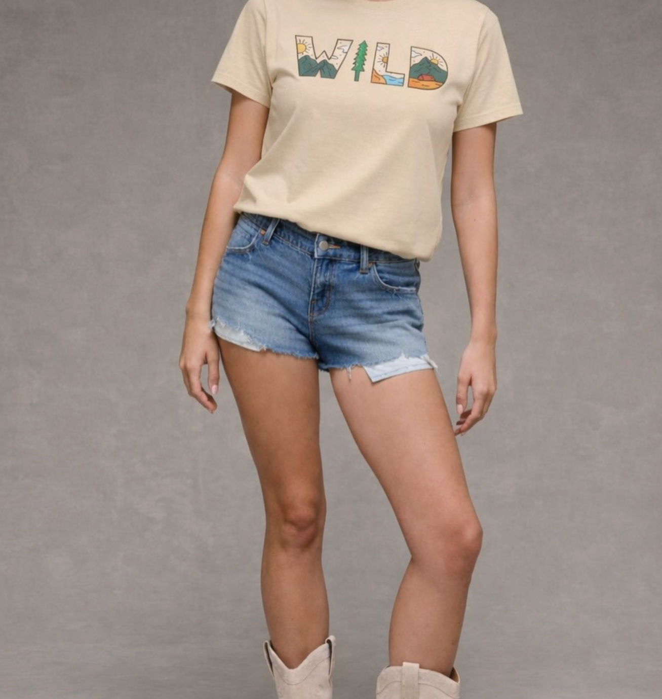 WILD Oversized Terry Cotton Graphic T-Shirt