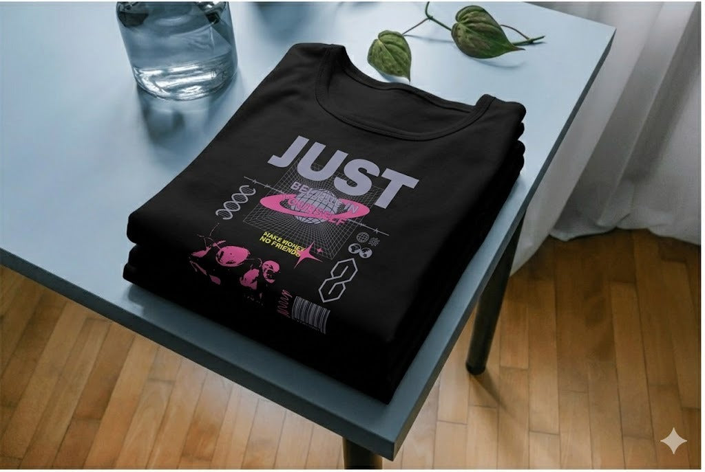 Just Believe in Yourself Oversized Terry Cotton Graphic T-Shirt