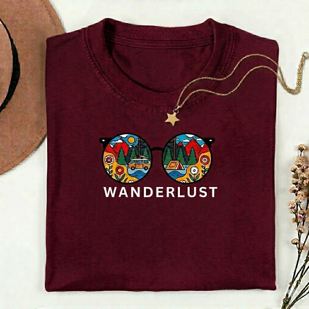 Wanderlust Oversized Terry Cotton Graphic T-Shirt